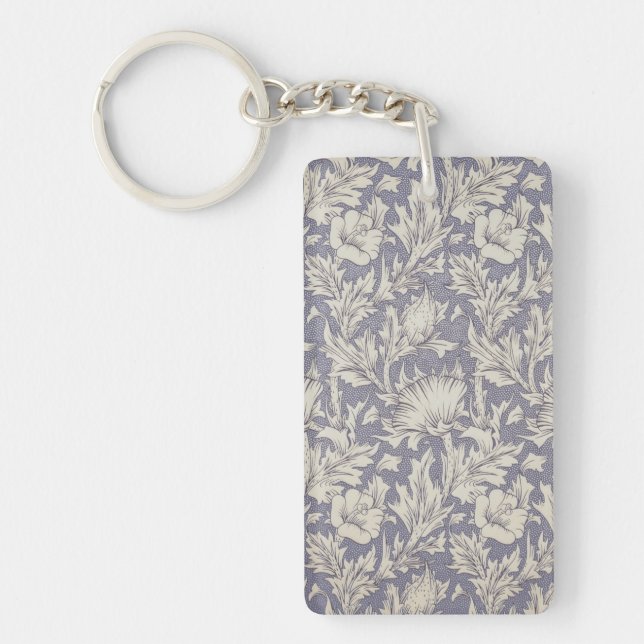 William Morris Horn Poppy Classic Floral Keychain (Front)