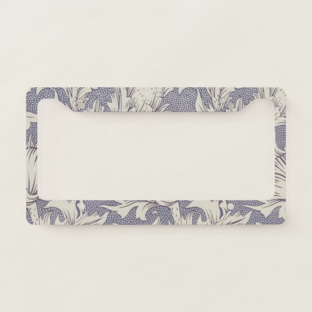 William Morris Horn Poppy Classic Floral License Plate Frame (Front)