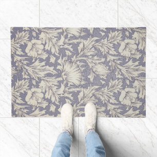 William Morris Horn Poppy Wallpaper Print: Vintage Doormat