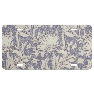 William Morris Horn Poppy Wallpaper Print: Vintage License Plate