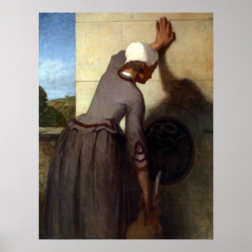 William Morris Hunt Girl at the Fountain Poster