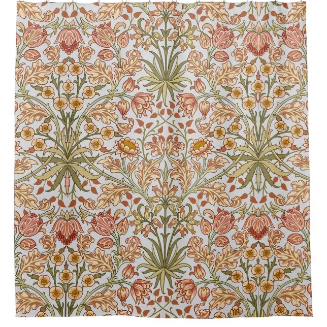 William Morris Hyacinth Floral Botanical Art Shower Curtain (Front)