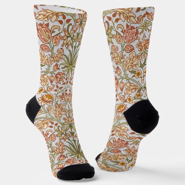 William Morris Hyacinth Floral Botanical Art Socks (Angled)