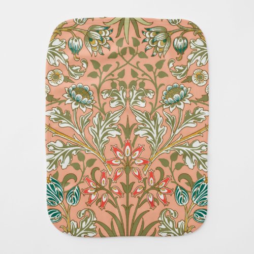 William Morris Hyacinth Flower Rose Art Baby Burp Cloth