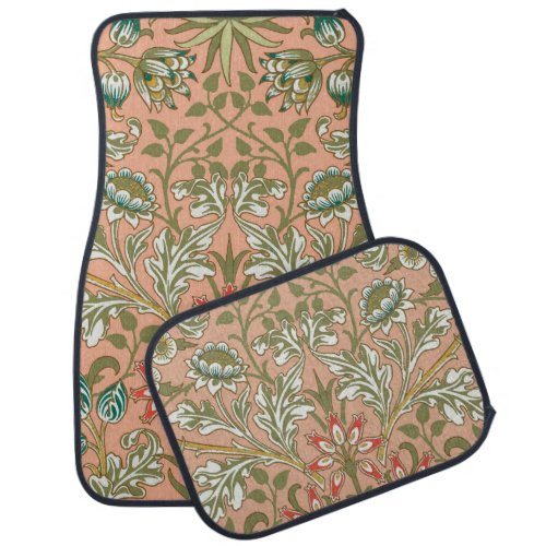 William Morris Hyacinth Flower Rose Art Car Floor Mat