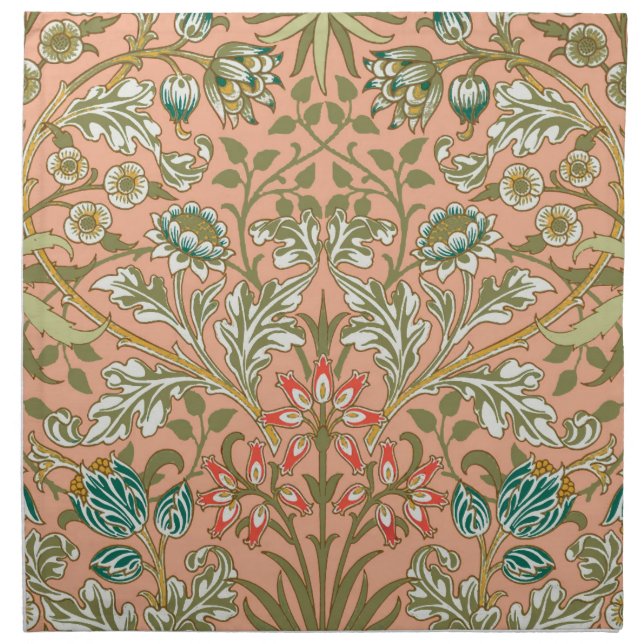 William Morris Hyacinth Flower Rose Art Cloth Napkin (Front)