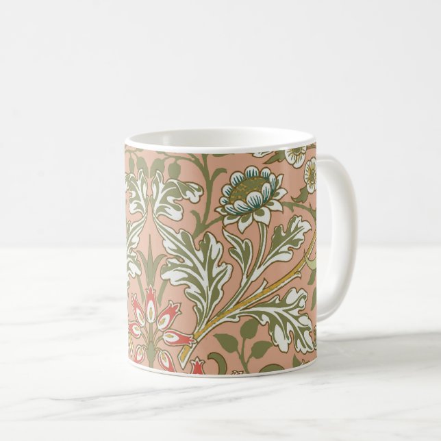 William Morris Hyacinth Flower Rose Art Coffee Mug (Front Right)
