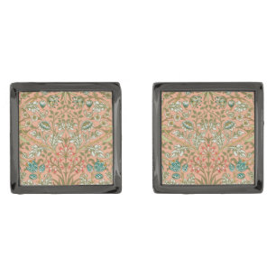 William Morris Hyacinth Flower Rose Art Cufflinks