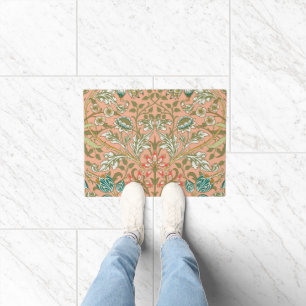 William Morris Hyacinth Flower Rose Art Doormat