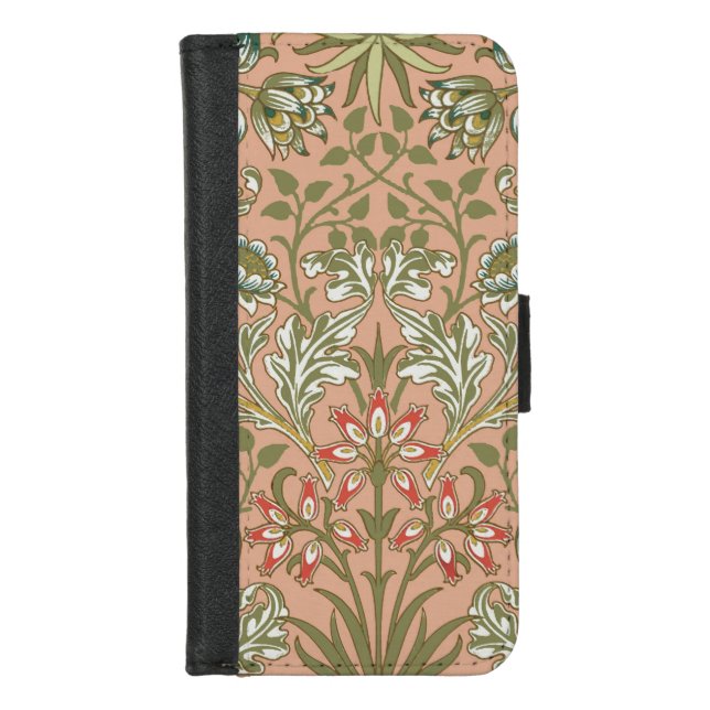 William Morris Hyacinth Flower Rose Art iPhone Wallet Case (Front)