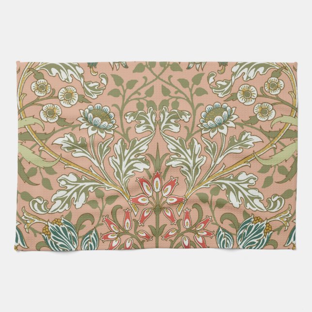 William Morris Hyacinth Flower Rose Art Kitchen Towel (Horizontal)
