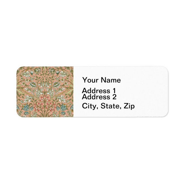 William Morris Hyacinth Flower Rose Art Label (Front)
