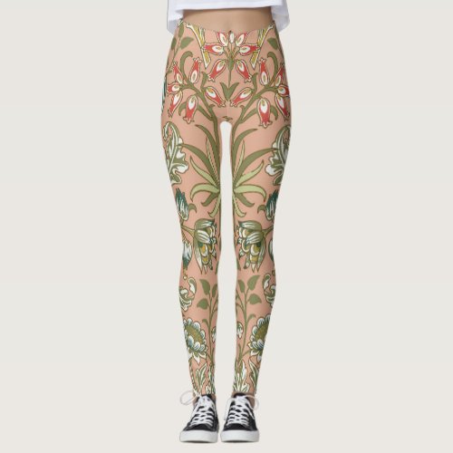 William Morris Hyacinth Flower Rose Art Leggings