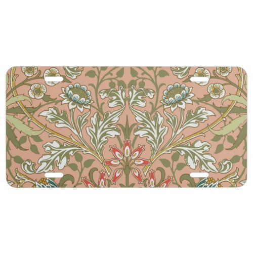 William Morris Hyacinth Flower Rose Art License Plate