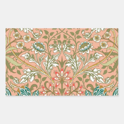 William Morris Hyacinth Flower Rose Art Rectangular Sticker