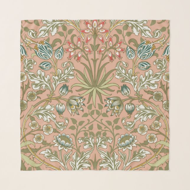 William Morris Hyacinth Flower Rose Art Scarf (Front)