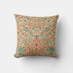 William Morris Hyacinth Flower Rose Art Throw Pillow