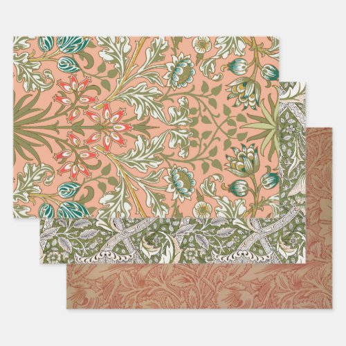 William Morris Hyacinth Flower Rose Art Wrapping Paper Sheets