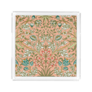 William Morris Hyacinth Pattern Dusty Rose Acrylic Tray