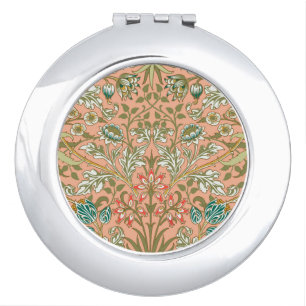 William Morris Hyacinth Pattern Dusty Rose Compact Mirror