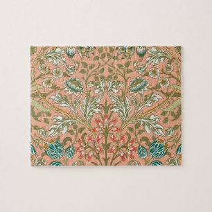 William Morris Hyacinth Pattern Dusty Rose Jigsaw Puzzle