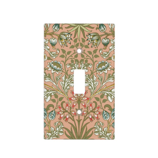 William Morris Hyacinth Pattern Dusty Rose Light Switch Cover (Front)