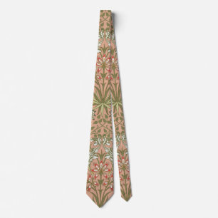 William Morris Hyacinth Pattern Dusty Rose Neck Tie