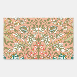 William Morris Hyacinth Pattern Dusty Rose Rectangular Sticker