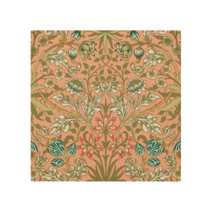 William Morris Hyacinth Pattern Dusty Rose Wood Wall Art