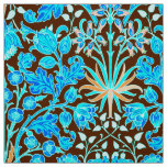 William Morris Hyacinth Print, Aqua and Brown Fabric