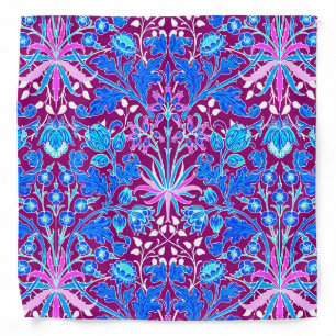 William Morris Hyacinth Print, Aqua and Purple Bandana