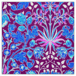 William Morris Hyacinth Print, Aqua and Purple Fabric