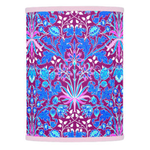 William Morris Hyacinth Print, Aqua and Purple Lamp Shade