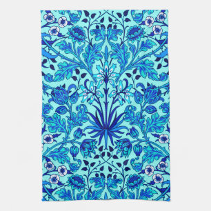 William Morris Hyacinth Print, Aqua and Turquoise Kitchen Towel
