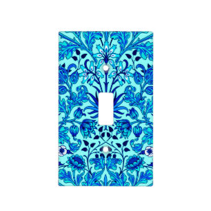 William Morris Hyacinth Print, Aqua and Turquoise  Light Switch Cover