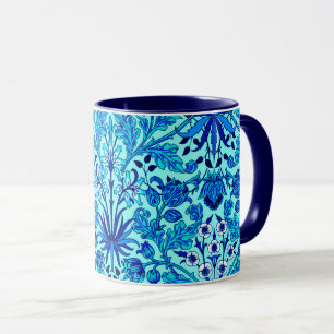 William Morris Hyacinth Print, Aqua and Turquoise Mug