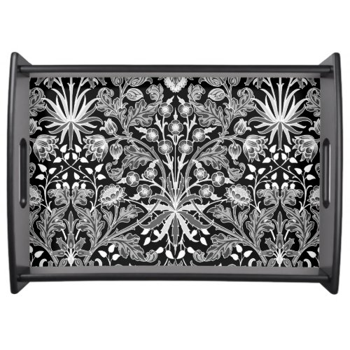 William Morris Hyacinth Print Black and White Serving Tray