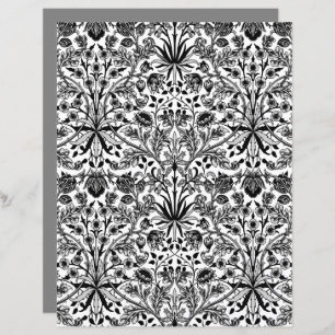 William Morris Hyacinth Print, Black, White & Gray