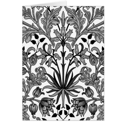 William Morris Hyacinth Print Black White  Gray