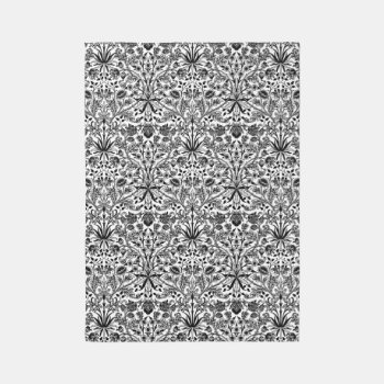 William Morris Hyacinth Print  Black  White & Gray Rug by Floridity at Zazzle