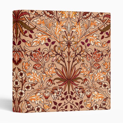 William Morris Hyacinth Print Brown and Beige 3 Ring Binder