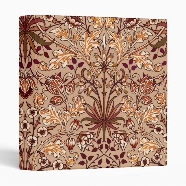 William Morris Hyacinth Print, Brown and Beige 3 Ring Binder (Front/Spine)