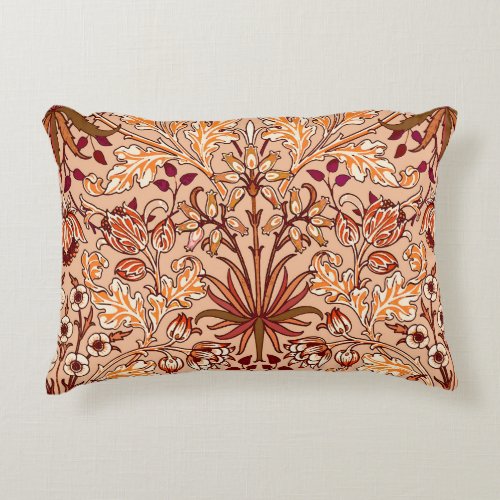 William Morris Hyacinth Print Brown and Beige Decorative Pillow