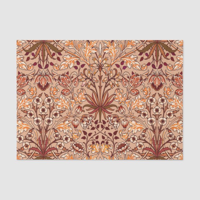 William Morris Hyacinth Print, Brown and Beige Tissue Paper (Front)