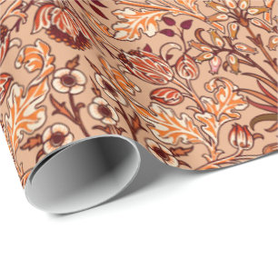 William Morris Hyacinth Print, Brown and Beige Wrapping Paper