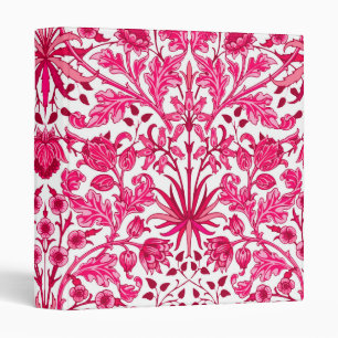 William Morris Hyacinth Print, Burgundy and Pink 3 Ring Binder