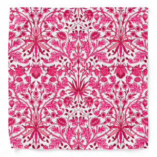 William Morris Hyacinth Print, Burgundy and Pink Bandana