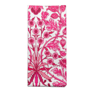 William Morris Hyacinth Print, Burgundy and Pink Cloth Napkin