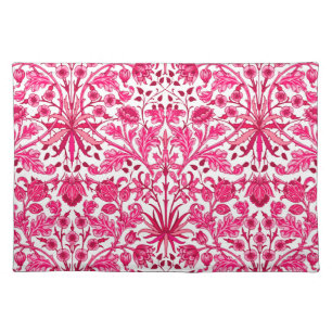 William Morris Hyacinth Print, Burgundy and Pink Cloth Placemat