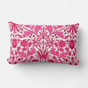 William Morris Hyacinth Print, Burgundy and Pink  Lumbar Pillow